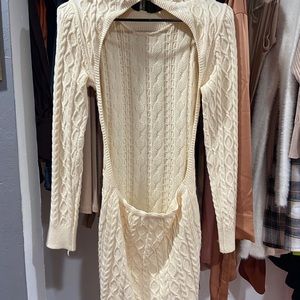 Open back sweater dress (perfect for fall/winter vibes)